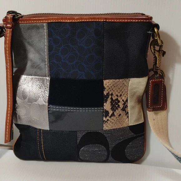 Coach B063-10006 Patchwork Denim Shoulder Bag W/Original Hang Tag - Picture 2 of 13